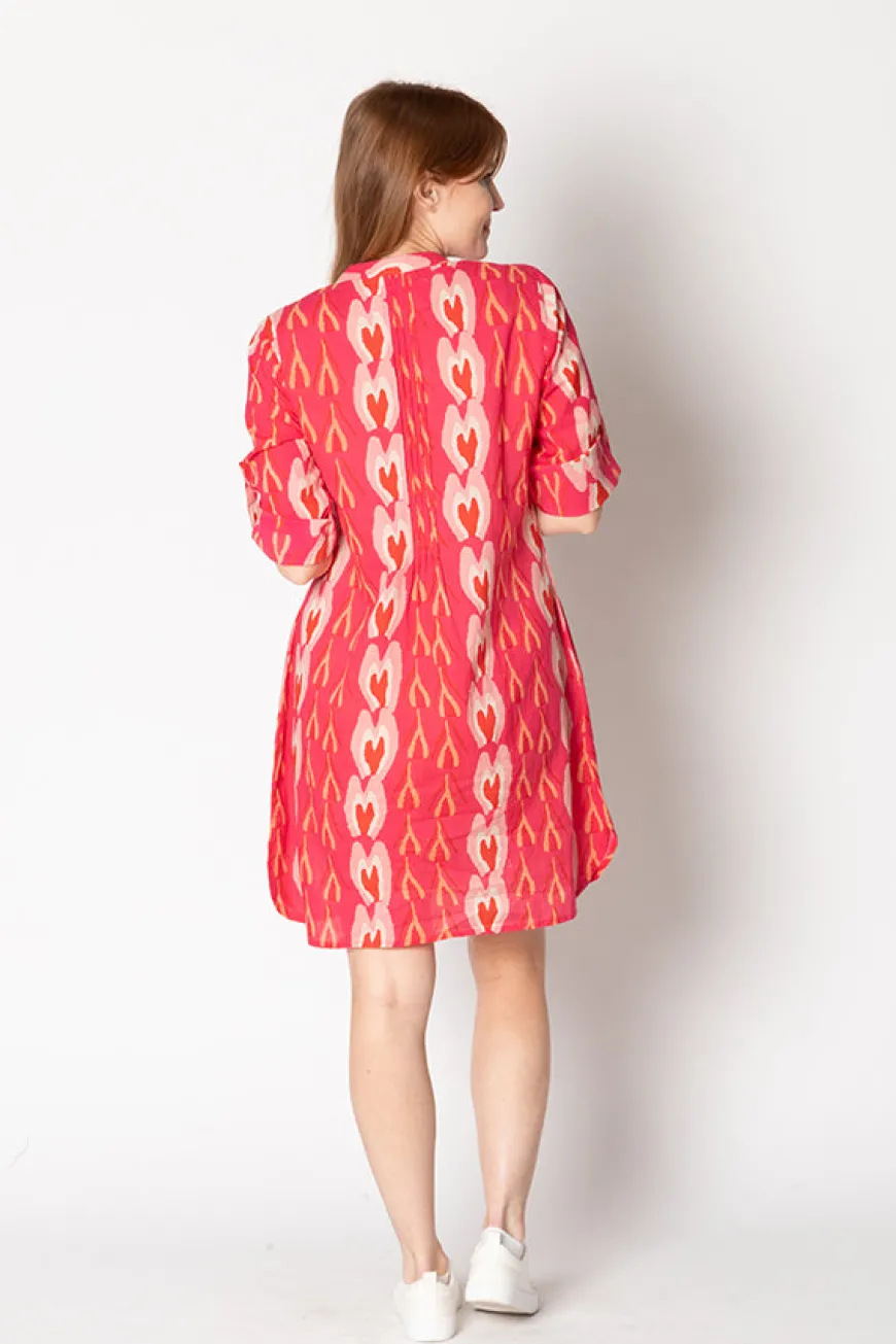 IBSA Heart Tuck Dress Melon