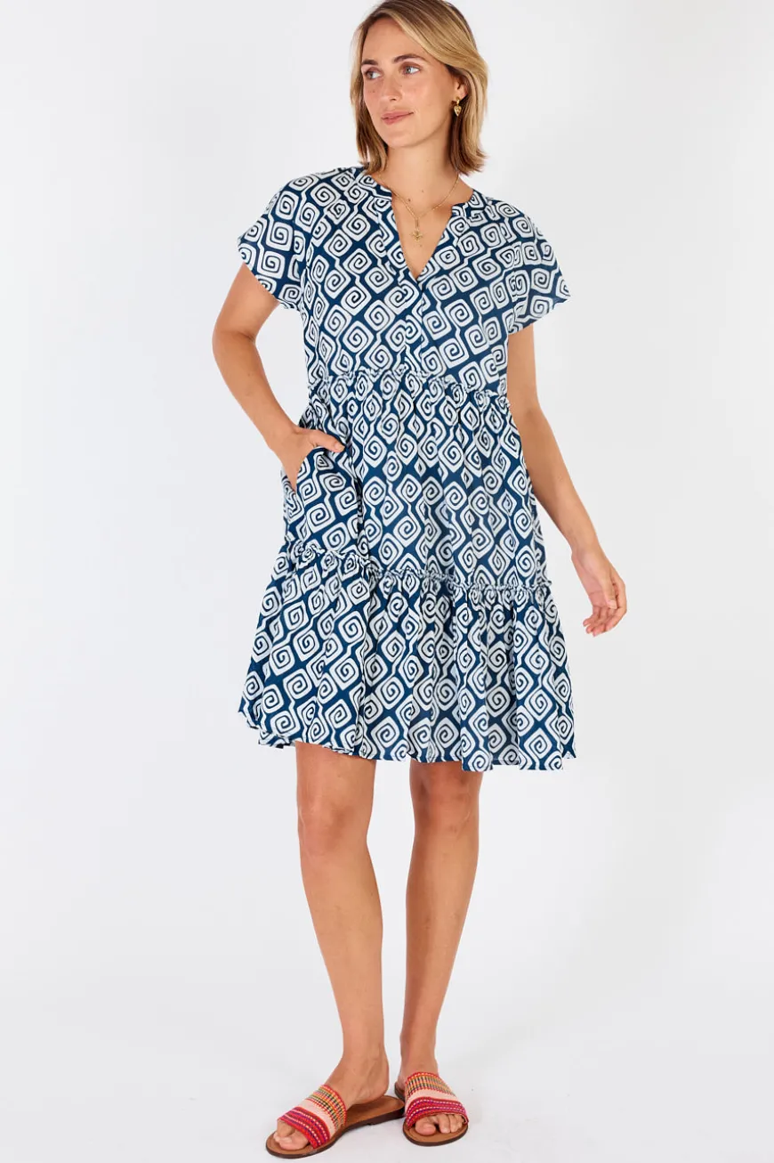 IBSA Niagra Tiered Dress Navy