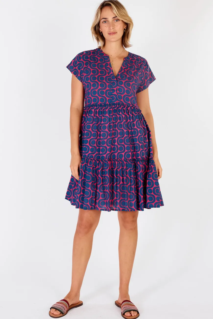IBSA Quebec Tiered Dress Magenta