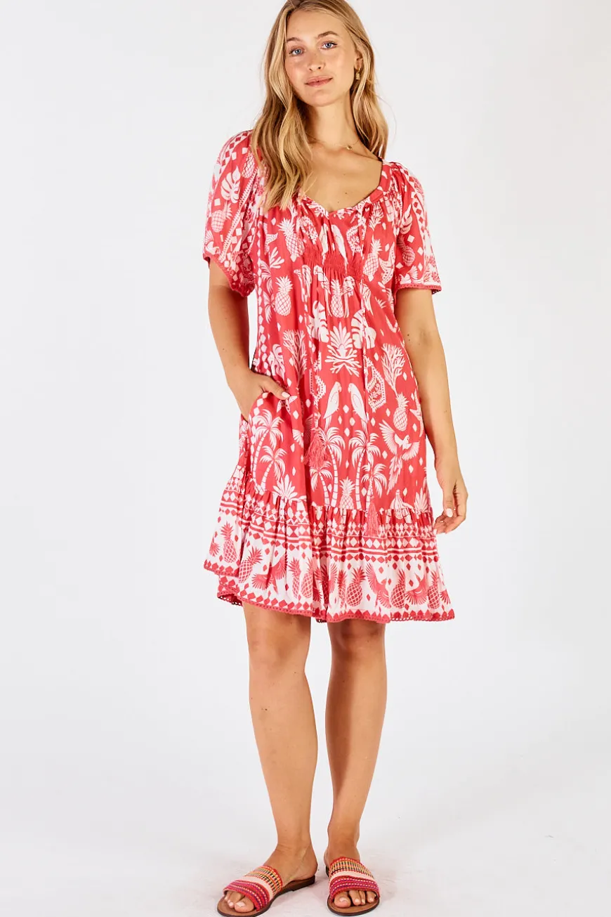 lulalife_agatha_shirred_d_2.webp LulaLife Agatha Shirred Dress Melon