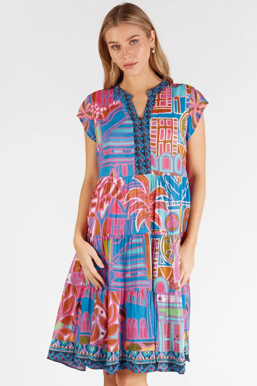 LulaLife Amiri Tiered Dress Ocean