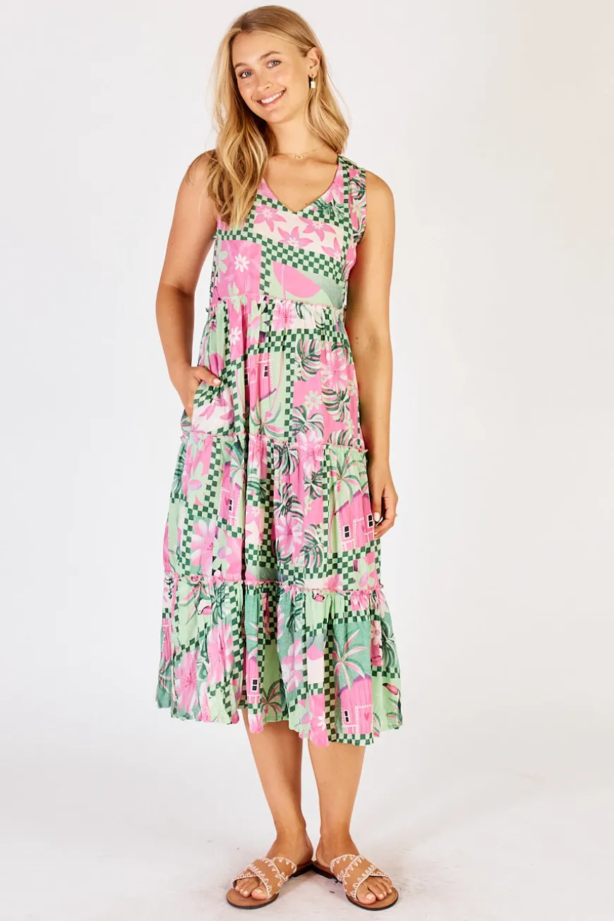 Lulalife Audrey Tiered Midi Sea