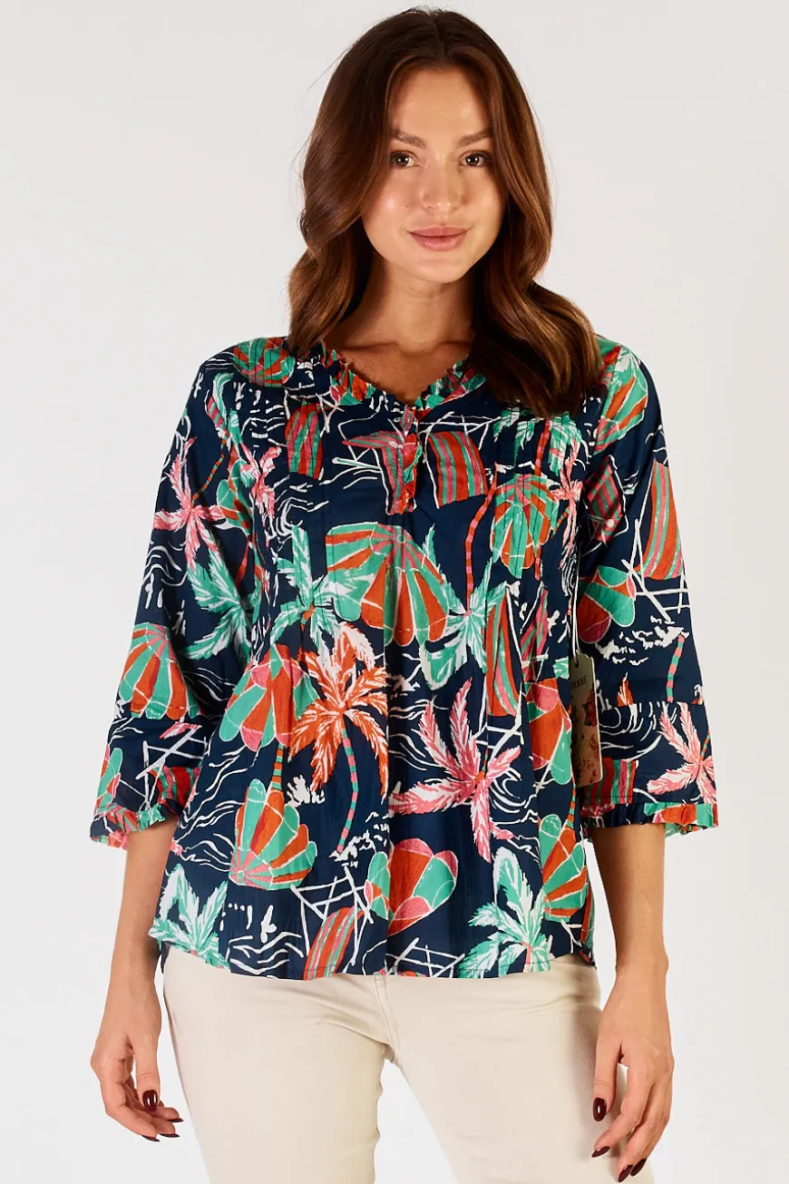 LulaLife Harlow Top Navy