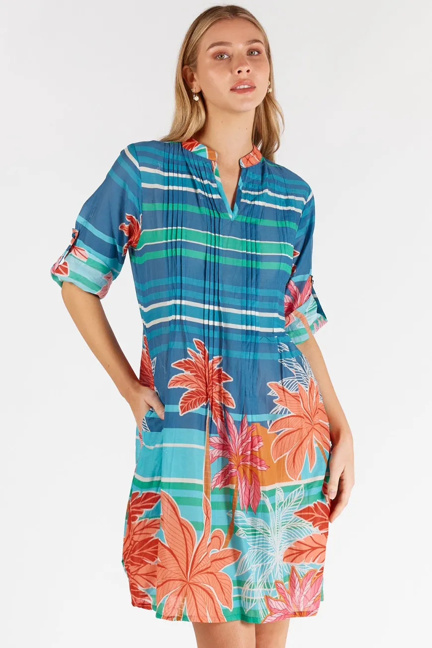 LulaLife Isla Tuck Dress Ocean