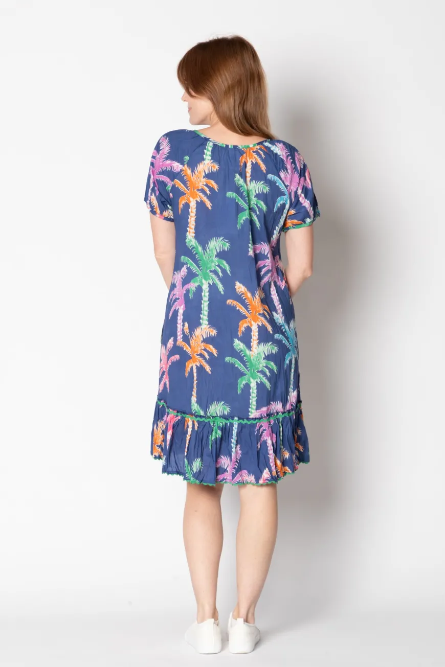 lulalife_leilani_shirred__1-1.webp LulaLife Leilani Shirred Dreess Navy-Exclusive
