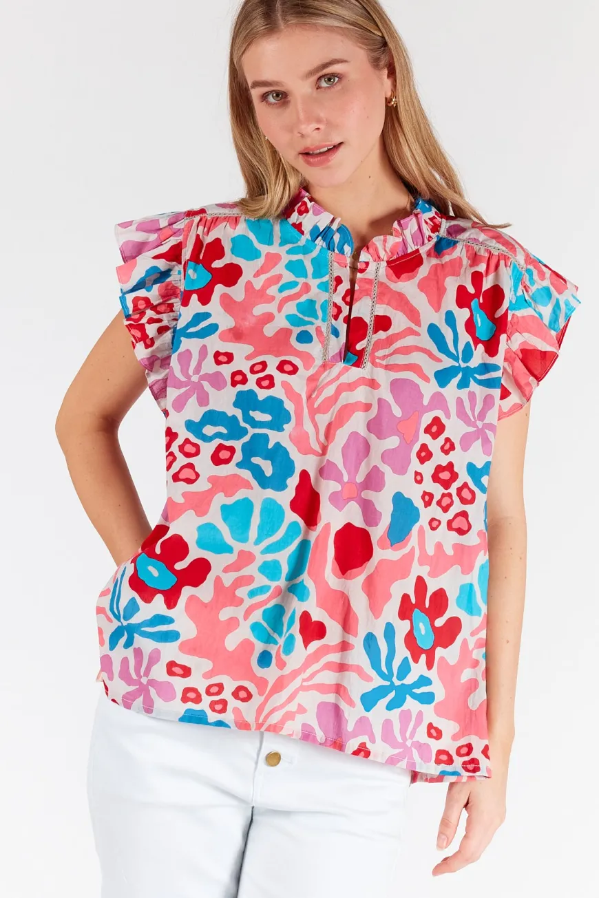 LulaLife Lilah Ruffle Top Melon