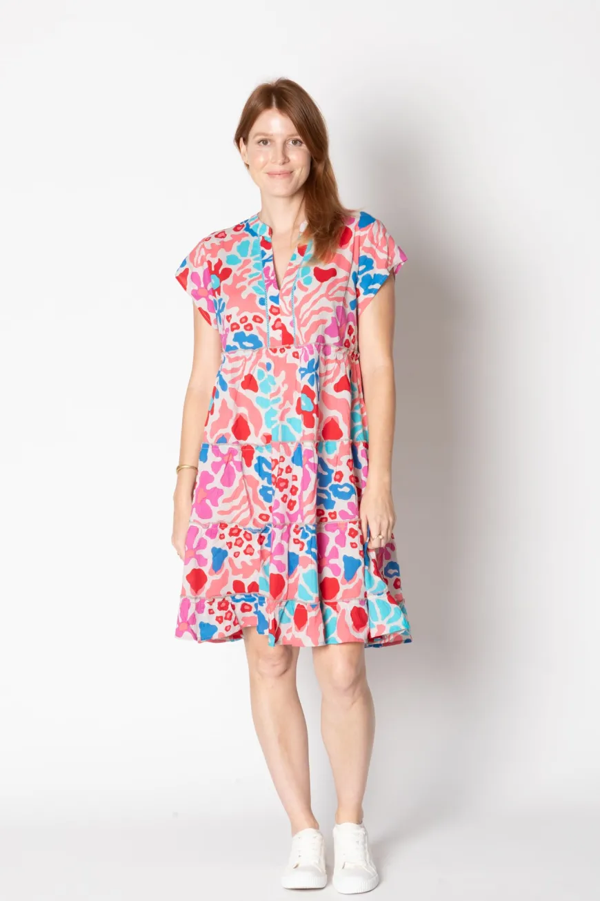 LulaLife Lilah Tiered Dress Melon-Exclusive
