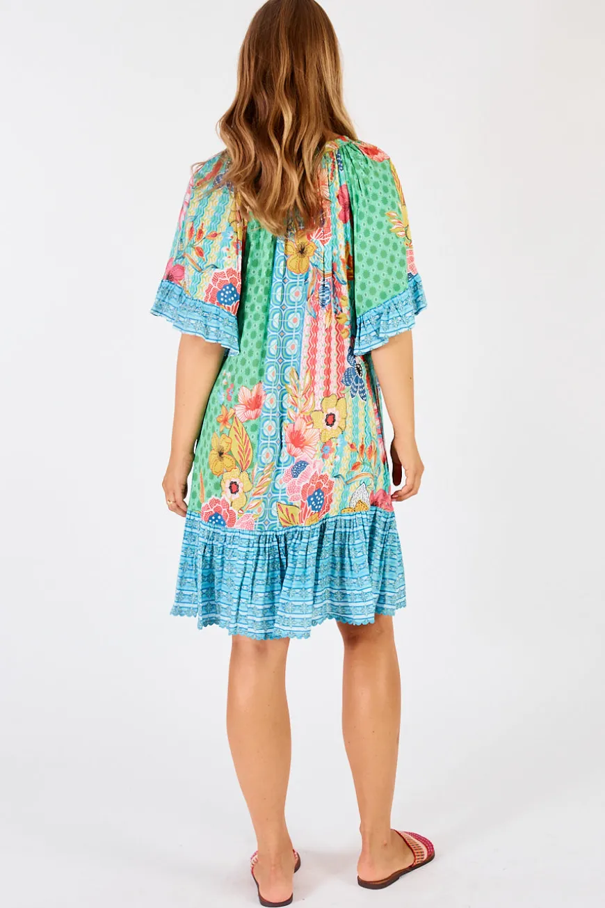 LulaLife Miranda Shirred Dress Sea