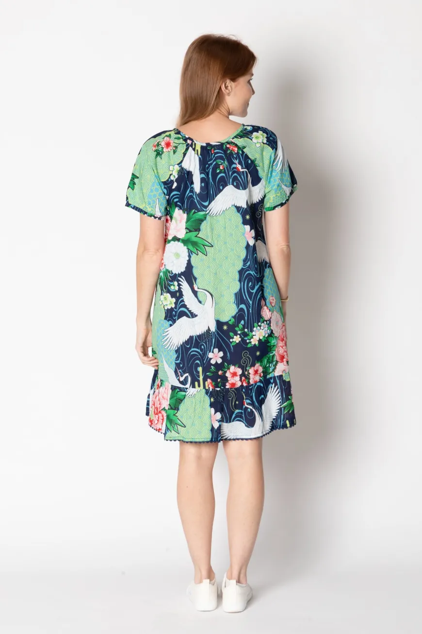 LulaLife Mitzuki Shirred Dress Navy