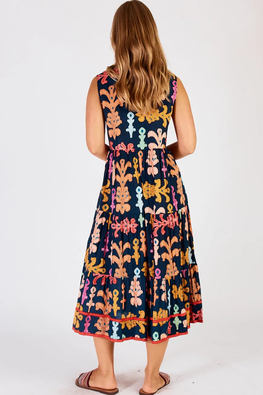 Lulalife Olivia Sleeveless Midi Navy