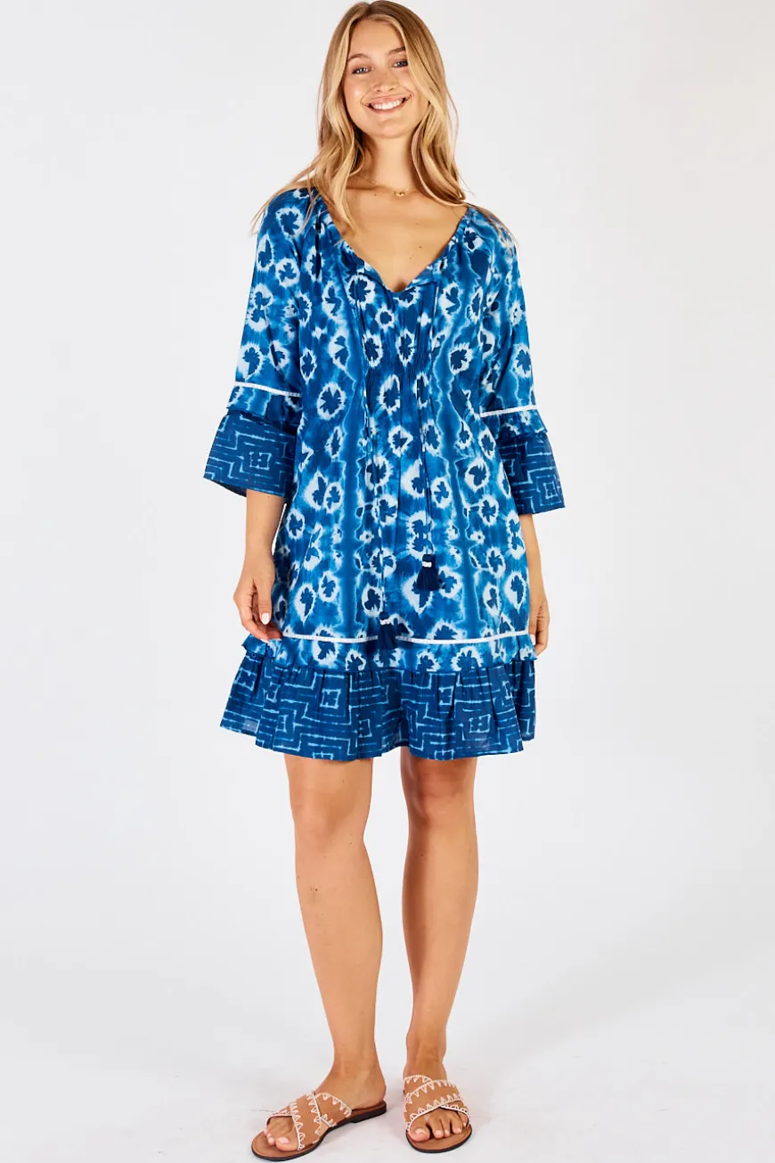 LulaLife Shibori Shirred Dress
