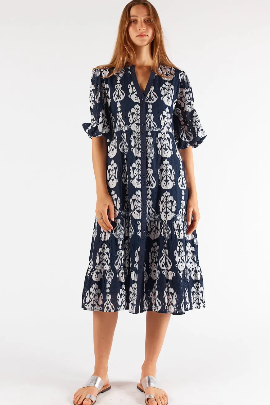 LulaSoul Verona Button Midi Navy